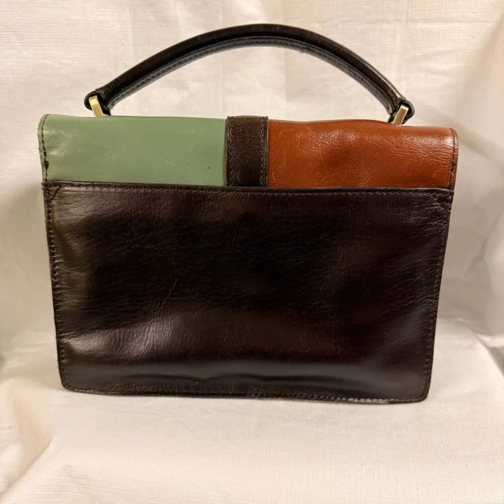 Patricia Nash Amara Top Handle Leather Crossbody Colorblock - Picture 3 of 11